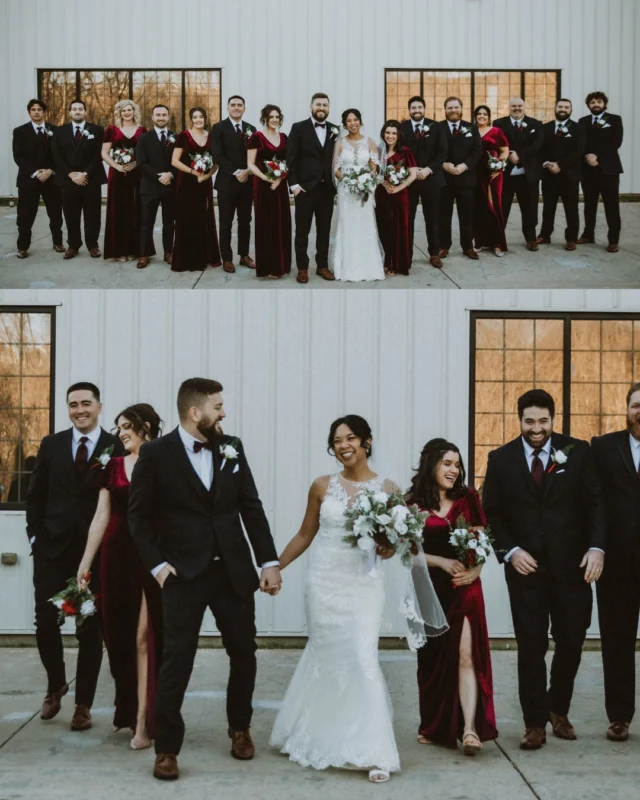This industrial photo op is a winter wedding special! When the Garden Tent comes down in late fall, the open back patio is a prime location for your bridal party pics and couple's portraits ☃

@allisha_linnea_photography totally saw the vision 👏👏